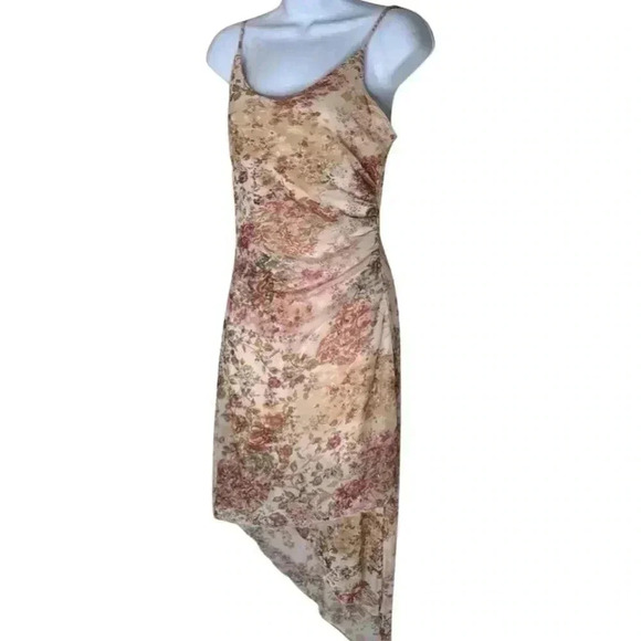 Vintage Asymmetrical Fairycore Mesh Dress Small Ethereal Sparkly Shimmery Pink - Picture 2 of 8